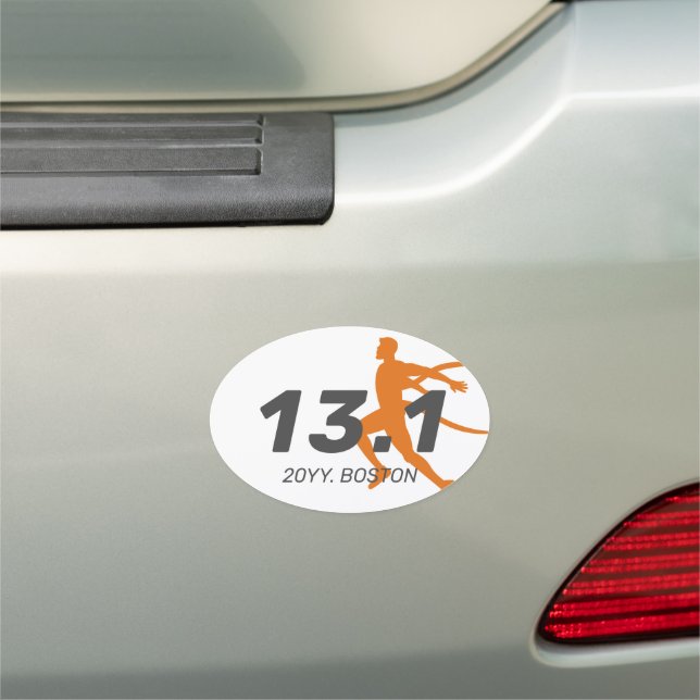 13.1 Custom Half Marathon Keepsake Car Magnet (In Situ)
