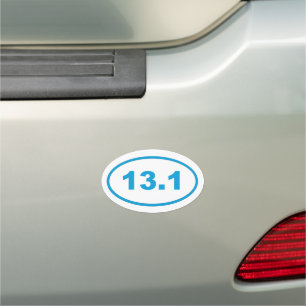 13.1 Cyan Blue oval Car Magnet