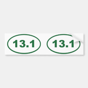 13.1 green bumper sticker