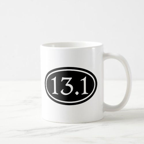 131 Half Marathon Black Oval Coffee Mug