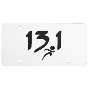 13.1 half-marathon license plate