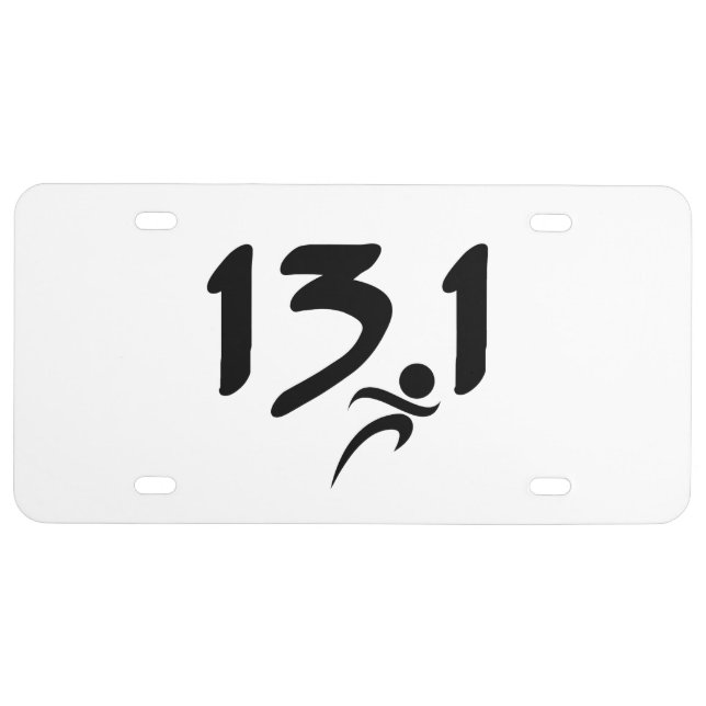 13.1 half-marathon license plate (Front)