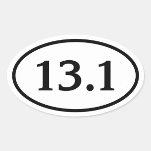 13.1 Half Marathon Oval Oval Sticker