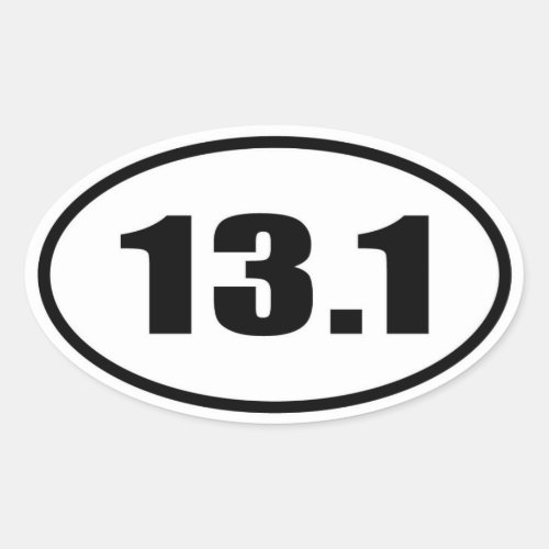 131 Half Marathon Oval Oval Sticker