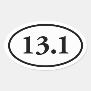 13.1 Half Marathon Oval Sticker