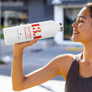 13.1 Half Marathon Running Distance Bold Red Text Stainless Steel Water Bottle