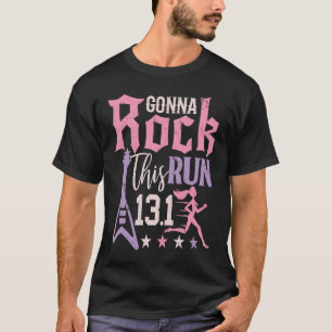 13 1 Half Marathon Women Runner Rock Running Athl T-Shirt