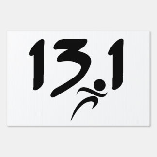 13.1 half-marathon yard sign