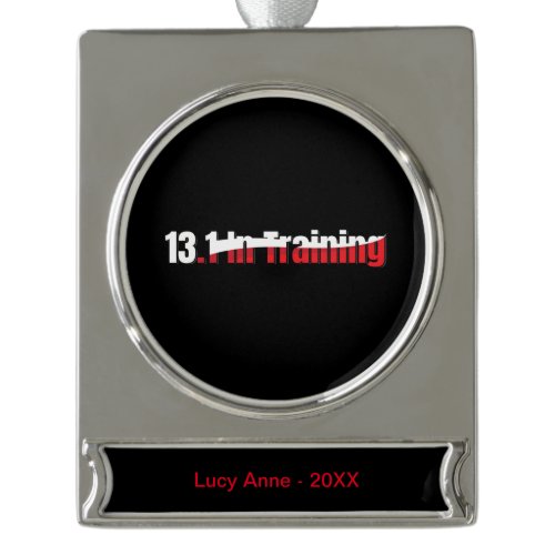 13.1 in Training Abstract Half-Marathon Running Silver Plated Banner Ornament
