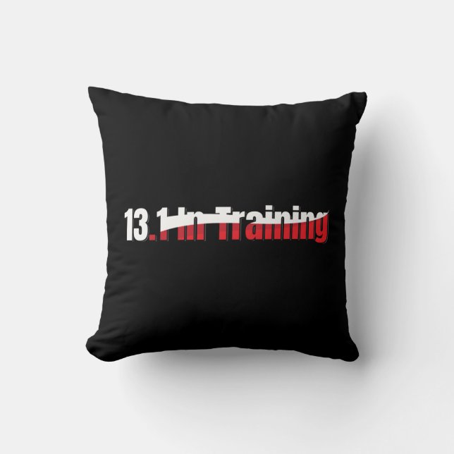 13.1 in Training Abstract Half-Marathon Running Throw Pillow (Front)