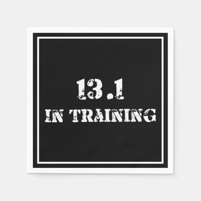 13.1 in Training Half Marathon Race - Running Napkins (Front)