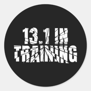 13.1 in Training Half Marathon Running Broken Word Classic Round Sticker