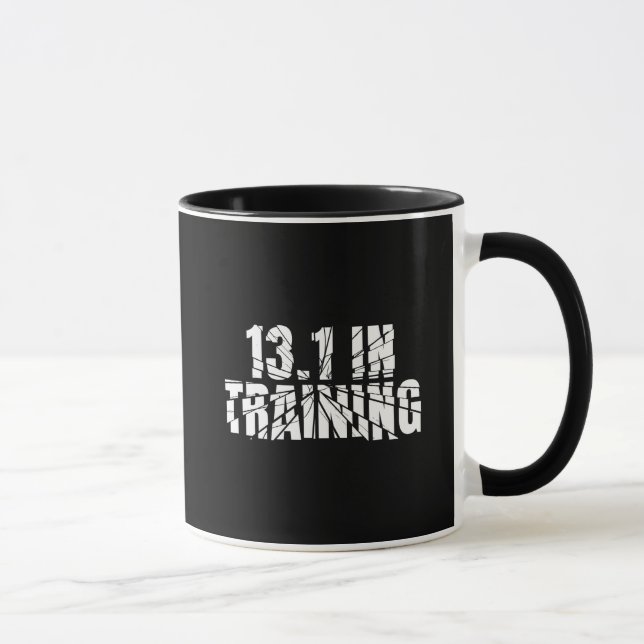 13.1 in Training Half Marathon Running Broken Word Mug (Right)