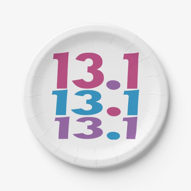13.1 Marathoner - Half-Marathon Runner themed Paper Plates (Front)