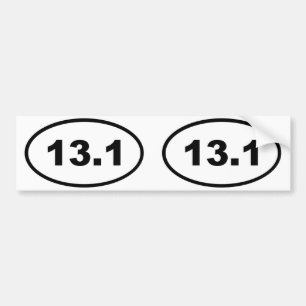 13.1 oval bumper sticker