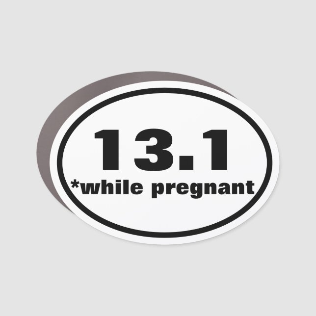 13.1 Pregnant Bumper Sticker Car Magnet (Front)