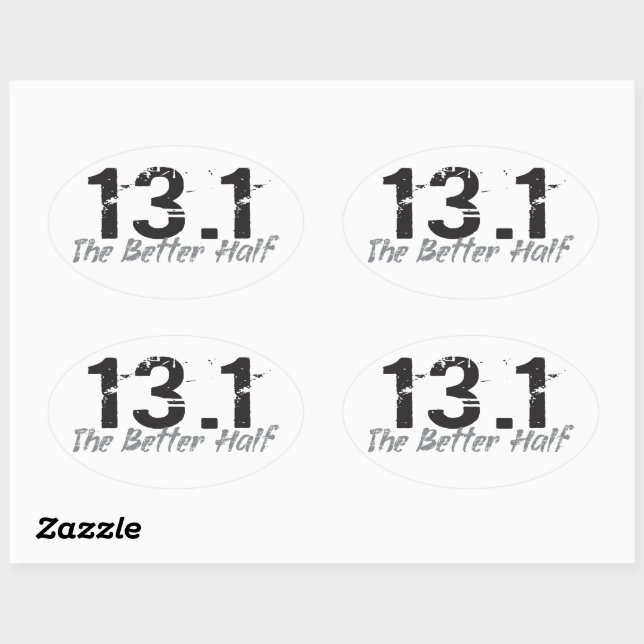 13.1 The Better Half - Half Marathon Runner Oval Sticker (Sheet)
