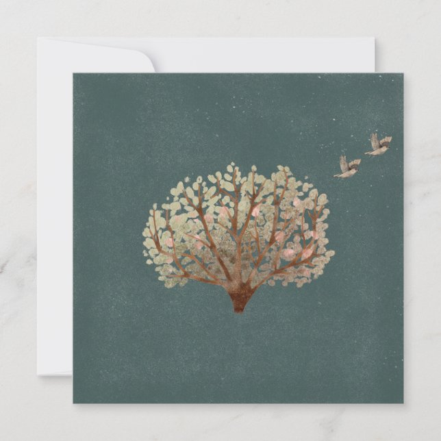 13.3x13.3cm Card - Tree With Birds (Front)