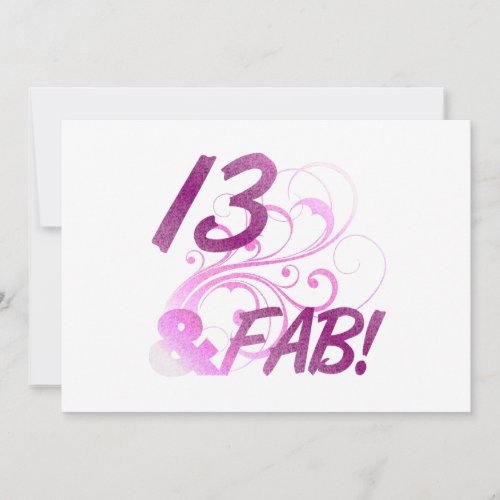 13 And Fabulous Birthday Personalized Invite