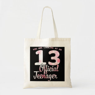 13 Birthday Official Teenager Girl 13yr Math 13th Tote Bag