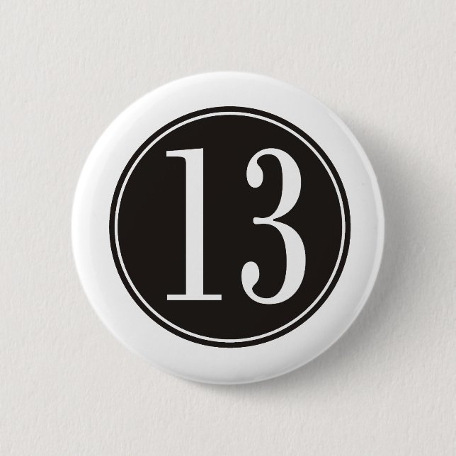 #13 Black Circle (front) Button (Front)