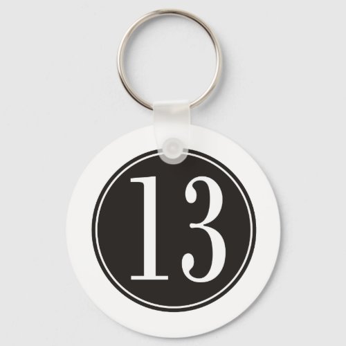 13 Black Circle front Keychain