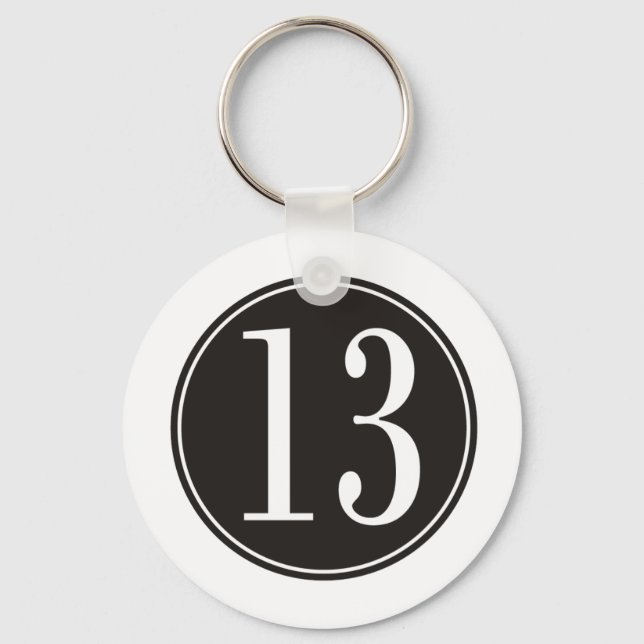 #13 Black Circle (front) Keychain (Front)