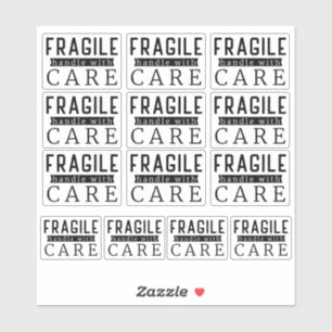 13 Black Fragile Handle With Care Small Business Sticker