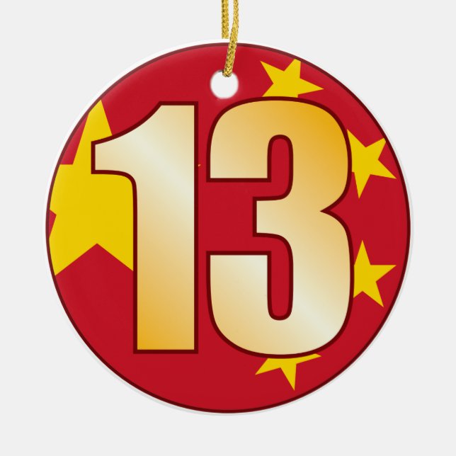 13 CHINA Gold Ceramic Ornament (Front)