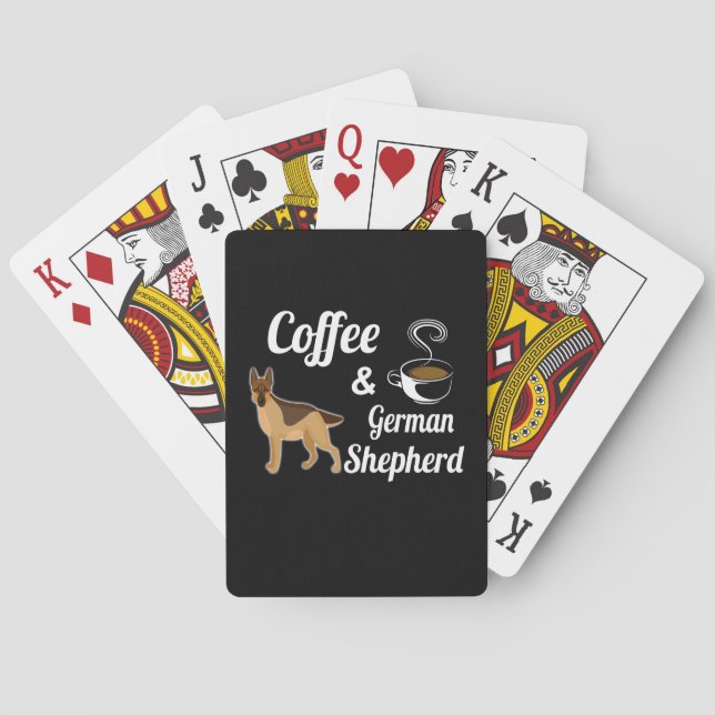 13 Coffe And German Shepherd Poker Cards (Back)