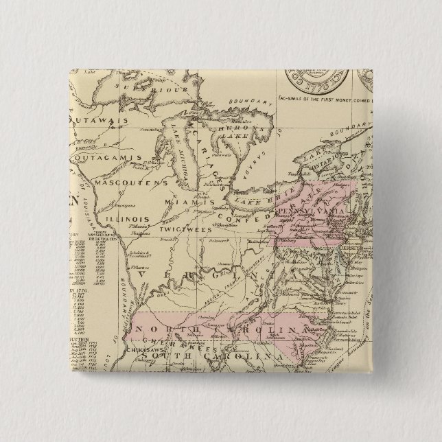 13 colonies 1776 pinback button (Front)