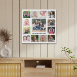 13 Family Photo Collage Create Your Own Faux Canvas Print<br><div class="desc">Create your own photo collage  faux wrapped canvas print with 13 of your favorite pictures on a white background.Personalize with family name and established date.</div>