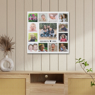 13 Family Photo Collage Create Your Own Faux Canvas Print