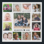 13 Family Photo Collage Create Your Own Faux Canvas Print<br><div class="desc">Create your own photo collage  faux wrapped canvas print with 13 of your favorite pictures on a white background.Personalize with family name and established date.</div>