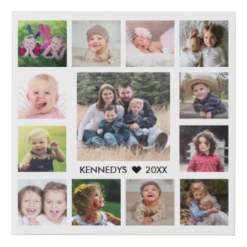13 Family Photo Collage Create Your Own Faux Canvas Print by semas87 at Zazzle