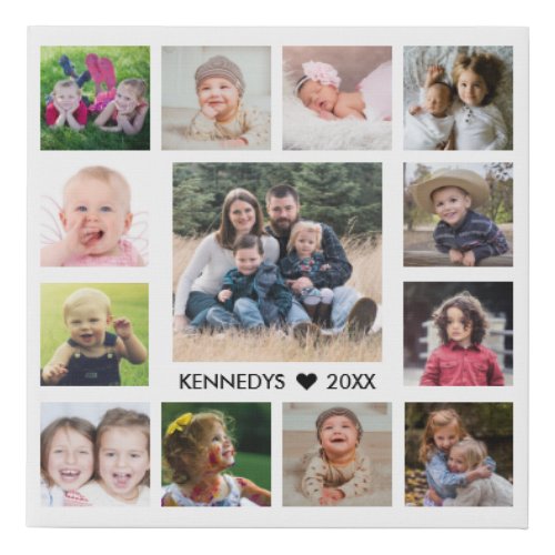 13 Family Photo Collage Create Your Own Faux Canvas Print