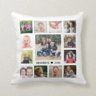 13 Family Photo Collage Create Your Own Throw Pillow