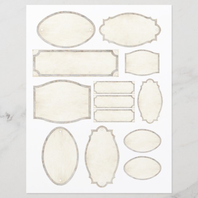 13 French Labels Vintage Parchment for Jars  (Front)