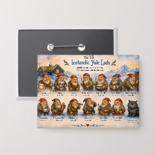 13 Icelandic Yule Lads Christmas in Iceland Button