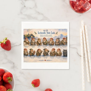 13 Icelandic Yule Lads Christmas in Iceland Napkins