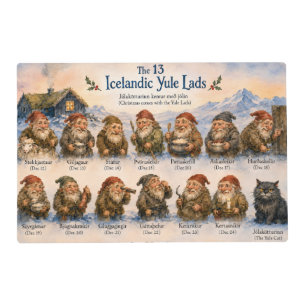 13 Icelandic Yule Lads Christmas in Iceland Placemat