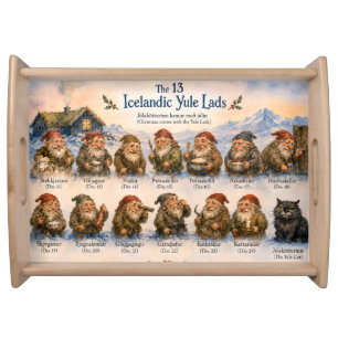 13 Icelandic Yule Lads Christmas in Iceland Serving Tray