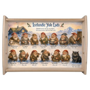 13 Icelandic Yule Lads Christmas in Iceland Serving Tray