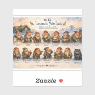 13 Icelandic Yule Lads Christmas in Iceland Sticker