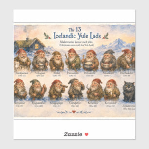 13 Icelandic Yule Lads Christmas in Iceland Sticker