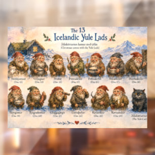13 Icelandic Yule Lads Christmas in Iceland Window Cling