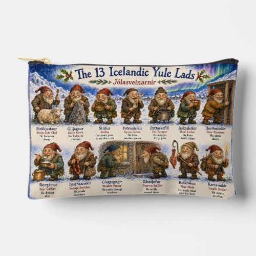 13 Icelandic Yule Lads Christmas reykjavik Accessory Pouch