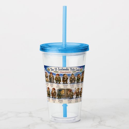 13 Icelandic Yule Lads Christmas reykjavik Acrylic Tumbler