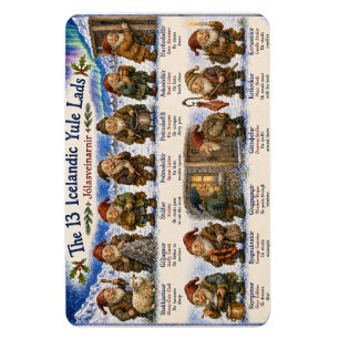 13 Icelandic Yule Lads Christmas reykjavik Magnet