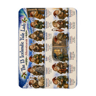 13 Icelandic Yule Lads Christmas reykjavik Magnet
